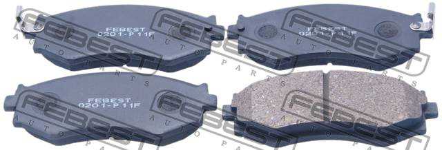 Колодки тормозные дисковые передний для INFINITI G20, M30 Convertible, M30 / NISSAN 200 SX, 240 SX, ALMERA, AVENIR, BLUEBIRD, PRAIRIE, PRIMERA, SKYLINE <b>FEBEST 0201-P11F</b> - изображение 2
