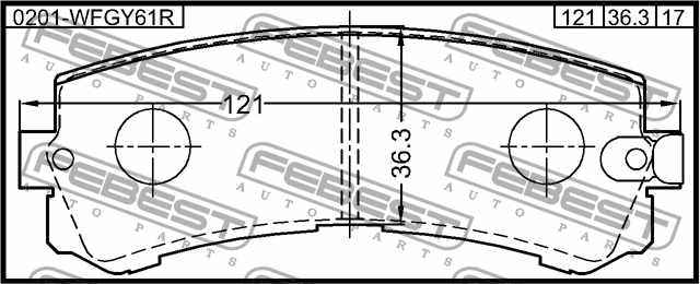 Колодки тормозные дисковые задний для NISSAN PATROL GR(Y61) <b>FEBEST 0201-WFGY61R</b> - изображение 3