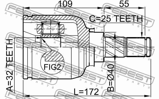 Шрус <b>FEBEST 0211-P11</b> - изображение 1