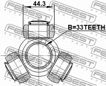 Муфта с шипами приводного вала FEBEST 0216-J10 - изображение 1