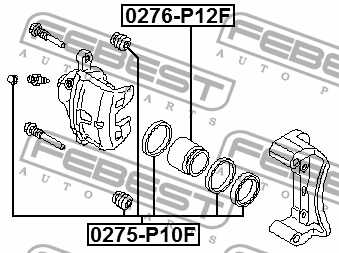 Ремкомплект суппорта тормозного переднего подходит для NISSAN PRIMERA P10 1990.02-1995.08 [JP] <b>FEBEST 0275-P10F</b> - изображение 1