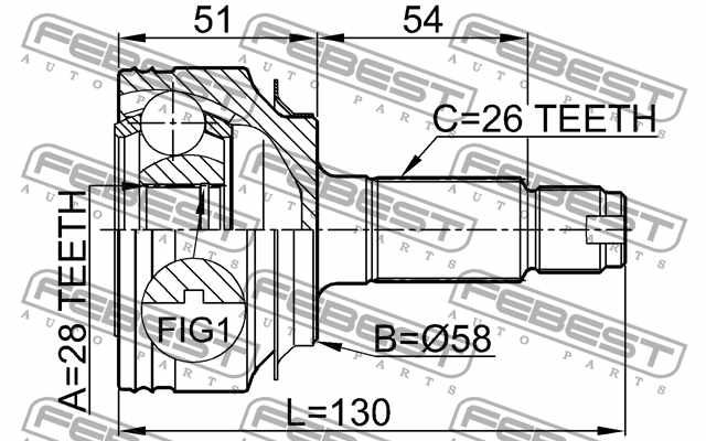 Шарнир приводного вала FEBEST 0310-FDAT - изображение 3