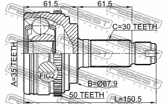 Шарнир приводного вала FEBEST 0310-MRVA50 - изображение 3