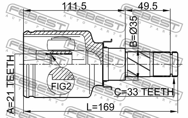 Шарнир приводного вала FEBEST 0411-Z30 - изображение 3