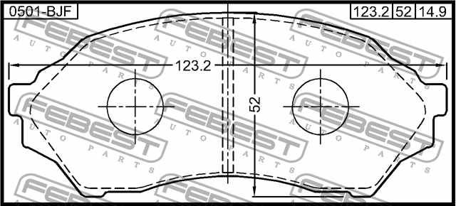 Колодки тормозные дисковые передний <b>FEBEST 0501-BJF</b> - изображение 3
