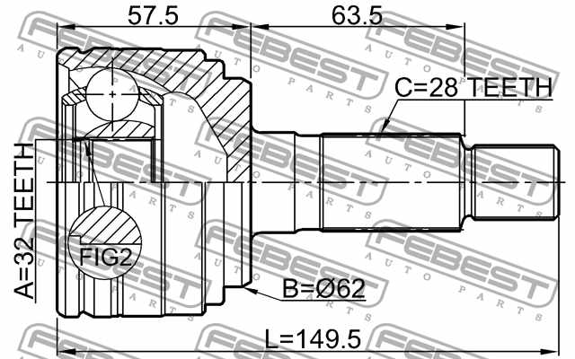 Шарнир приводного вала FEBEST 0510-GHMT - изображение 3