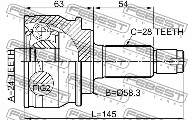Шарнир приводного вала FEBEST 0710-GVJBR - изображение 3