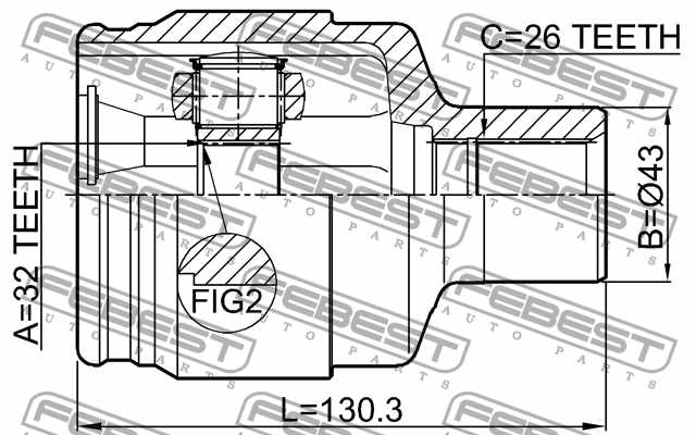 Шарнир приводного вала FEBEST 1011-EVMTRH - изображение 3
