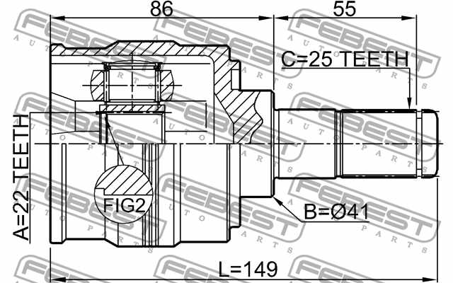 Шарнир приводного вала FEBEST 1211-SOL2WD - изображение 3