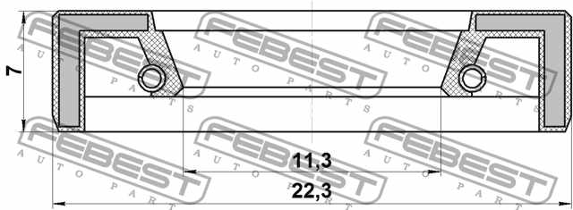 Сальник штока кпп (11.7-22.3-7) <b>FEBEST 122275</b> - изображение 1
