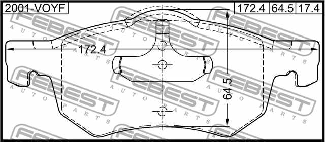 Колодки тормозные дисковые передний для CHRYSLER VOYAGER(RG,RS) <b>FEBEST 2001-VOYF</b> - изображение 3