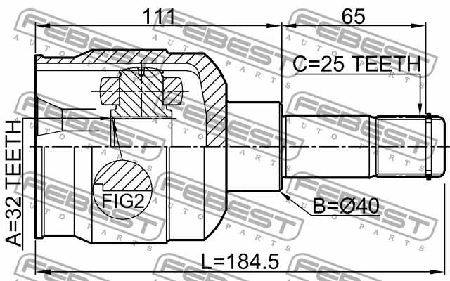 Шарнир приводного вала FEBEST 2011-SEB - изображение 3