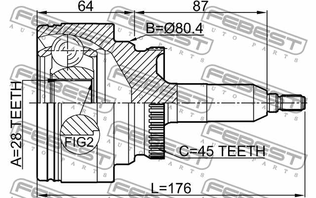 Шарнир приводного вала FEBEST 2110-EXP - изображение 3