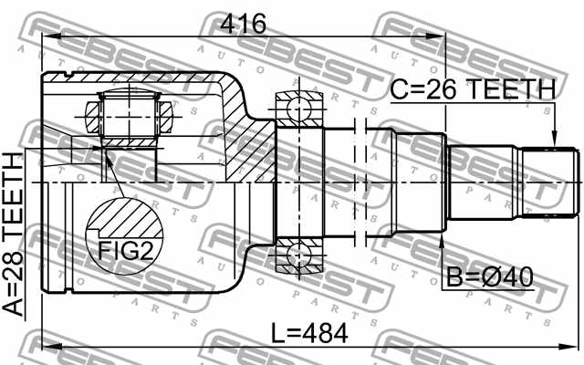 Шарнир приводного вала FEBEST 2111-CA220RH - изображение 3