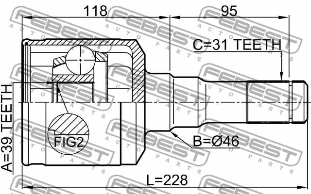 Шарнир приводного вала FEBEST 2111-F150LH - изображение 3