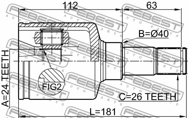 Шарнир приводного вала FEBEST 2111-TC7LH - изображение 3
