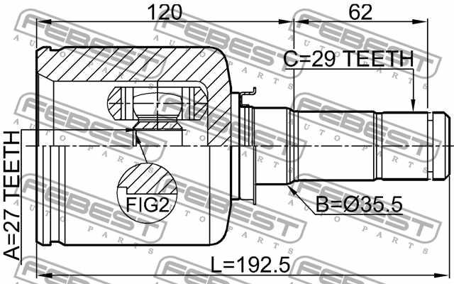 Шарнир приводного вала FEBEST 2111-TKE4WDLH - изображение 3