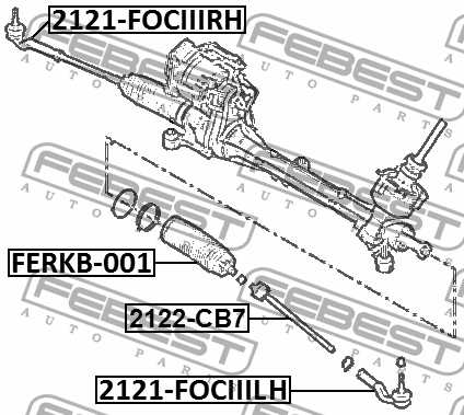 Наконечник рулевой правый FORD FOCUS III CB8 2011-2014 <b>FEBEST 2121-FOCIIIRH</b> - изображение 2