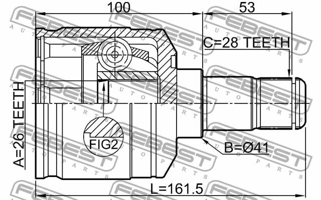 Шарнир приводного вала FEBEST 2211-CARNLH - изображение 3