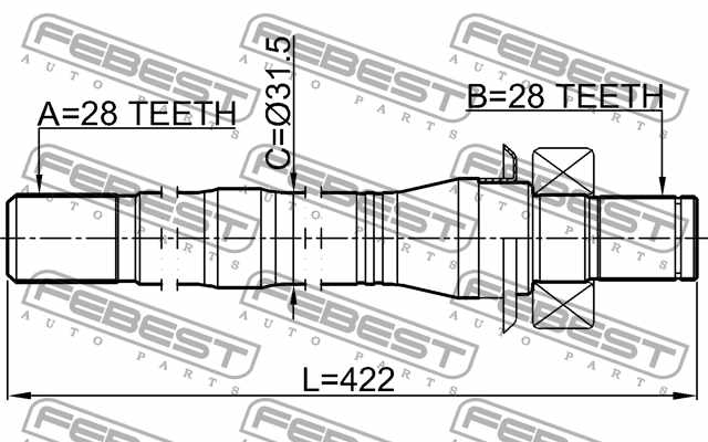 Приводной вал FEBEST 2212-SORXM - изображение 3