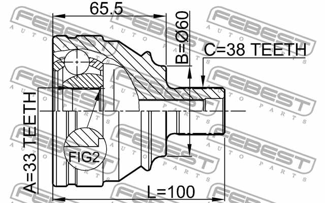 Шарнир приводного вала FEBEST 2310-018 - изображение 3