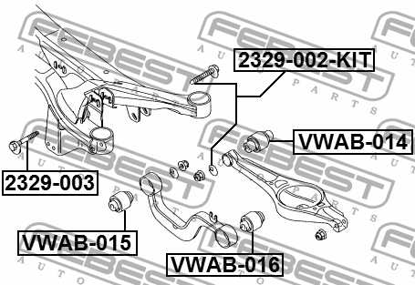 Болт с эксцентриком VW PASSAT B6-B8 <b>FEBEST 2329-003</b> - изображение