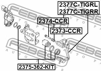 Комплект поддержки корпуса скобы тормоза FEBEST 2377C-TIGRR - изображение 3