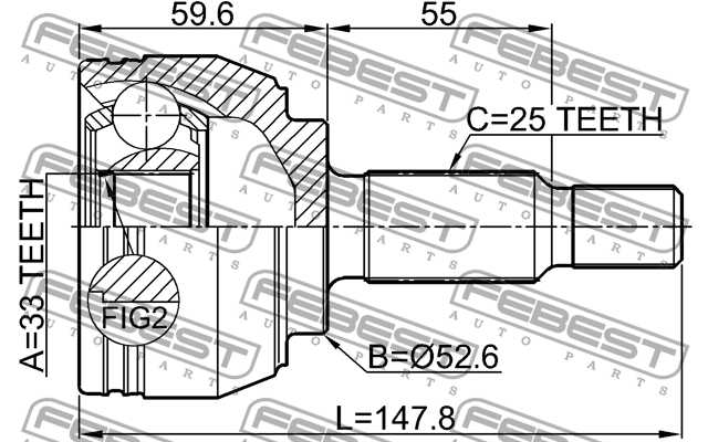Шрус внешний RENAULT DUSTER 2011- <b>FEBEST 2410-DUST</b> - изображение 2