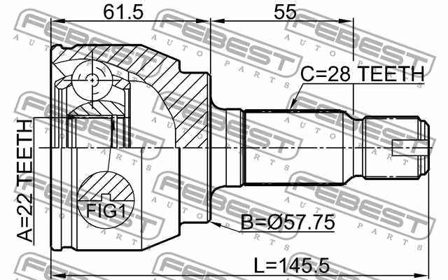 Шарнир приводного вала FEBEST 2910-FLIIR - изображение 3