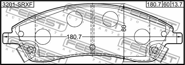 Колодки тормозные дисковые передний <b>FEBEST 3201-SRXF</b> - изображение 3