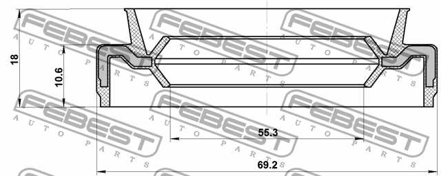 Сальник привода TOYOTA HILUX 2004.08-2012.04 <b>FEBEST 95EAY-57691118X</b> - изображение
