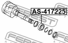 Подшипник приводного вала 41X72X25 подходит для NISSAN QASHQAI J10E 2006.12-2013.12 [EL] <b>FEBEST AS-417225</b> - изображение 1
