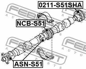 Шарнир продольного вала FEBEST ASN-S51 - изображение 3