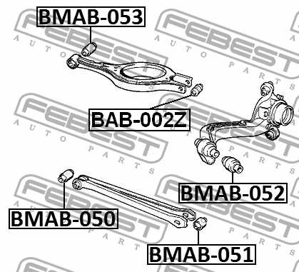 Сайлентблок задн поперечн рычага BMW X3 E83 2003-2010 <b>FEBEST BMAB-053</b> - изображение 2