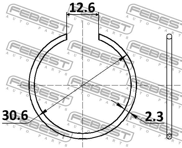 Кольцо стопорное MITSUBISHI CHALLENGER K90# 1996.05-2001.08 <b>FEBEST CC-1-30X2</b> - изображение 2