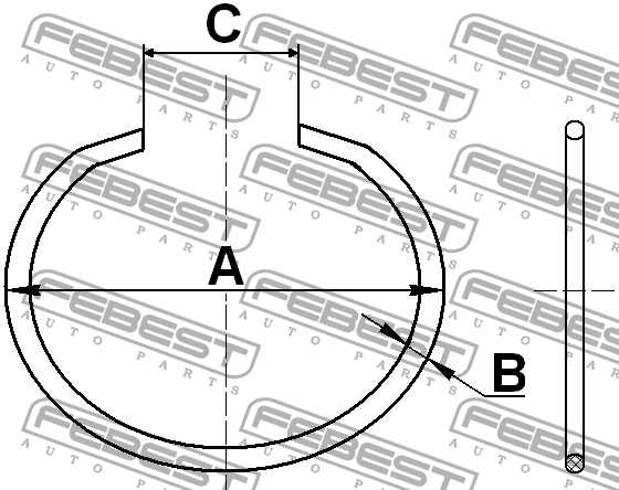 Кольцо стопорное MAZDA 6 WAGON GY 2002-2005 <b>FEBEST CC-5-33X2</b> - изображение 2
