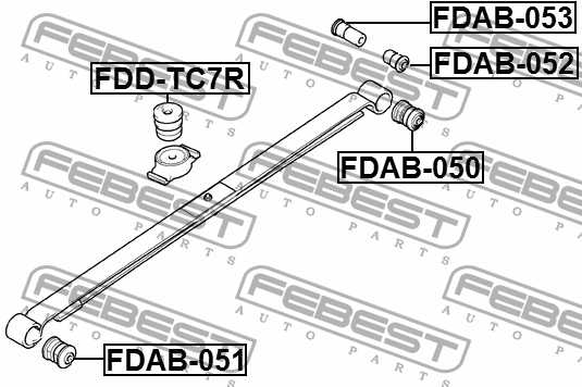 Сайлентблок задн рессоры FORD TRANSIT CONNECT (TC7) 2002-2013 <b>FEBEST FDAB-053</b> - изображение 2