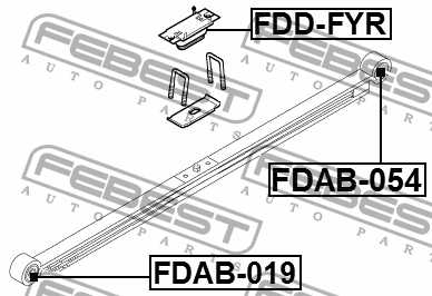 Сайлентблок задн рессоры FORD TRANSIT FY 2000-2006 <b>FEBEST FDAB-054</b> - изображение 2