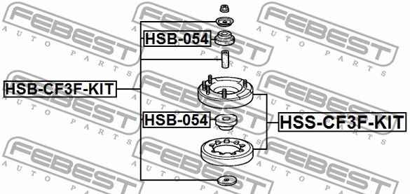 Втулка передн амортизатора HONDA ACCORD CL9 2003-2008 (компл) <b>FEBEST HSB-CF3F-KIT</b> - изображение 1