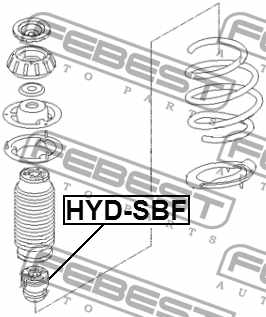 Амортизатор передний для HYUNDAI ACCENT(MC,RB), ELANTRA(HD,MD,UD), i10(IA,PA), VELOSTER(FS) / KIA RIO(JB,UB) <b>FEBEST HYD-SBF</b> - изображение 3
