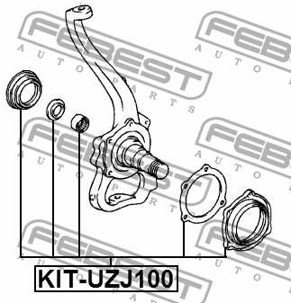 Ремкомплект поворотного кулака TOYOTA LAND CRUISER 100 (1998-2007) <b>FEBEST KIT-UZJ100</b> - изображение 1