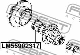 Подшипник роликовый 55X90X23X17 подходит для NISSAN CABSTAR F24M 2006.09- [EL] <b>FEBEST LM-55902317</b> - изображение 1