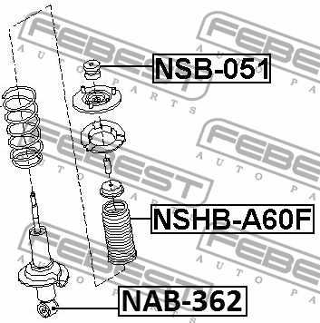 Сайлентблок переднего амортизатора INFINITI QX56 <b>FEBEST NAB-362</b> - изображение 1