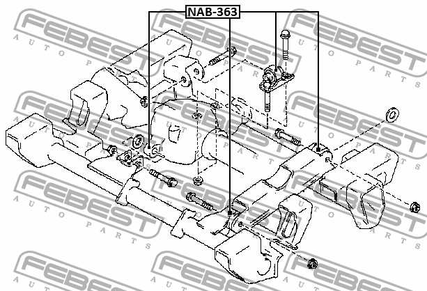 Сайлентблок опоры дифференциала NISSAN ATLAS/CONDOR (F23) 1992-2007 <b>FEBEST NAB-363</b> - изображение 2