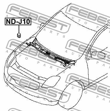 Отбойник капота NISSAN QASHQAI J10E 2006-2013 <b>FEBEST ND-J10</b> - изображение 1