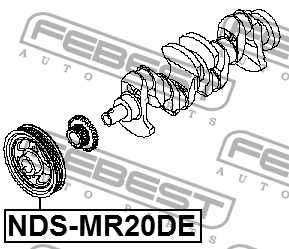 Шкив коленвала NISSAN QASHQAI J10E 2006-2013 <b>FEBEST NDS-MR20DE</b> - изображение 1