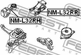 Опора двигателя правая NISSAN MURANO Z51 2007-2014 <b>FEBEST NM-L32RH</b> - изображение 1