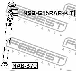 Втулка задн амортизатора RENAULT DUSTER, LOGAN II (компл-2шт) <b>FEBEST NSB-G15RAR-KIT</b> - изображение 1