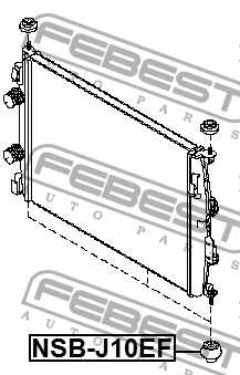 Втулка крепления радиатора NISSAN QASHQAI J10E 2006-2013 <b>FEBEST NSB-J10EF</b> - изображение 1