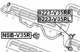 Втулка заднего стабилизатора d21 FEBEST NSB-V35R - изображение 1